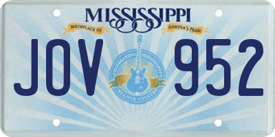 MS license plate JOV952