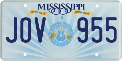MS license plate JOV955