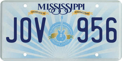 MS license plate JOV956
