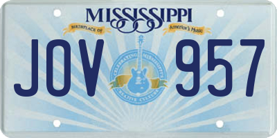 MS license plate JOV957
