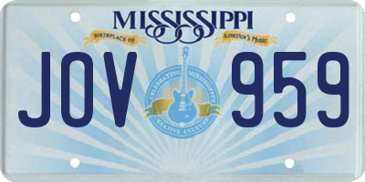 MS license plate JOV959
