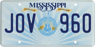 MS license plate JOV960