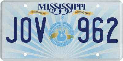 MS license plate JOV962