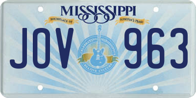 MS license plate JOV963