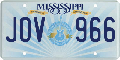 MS license plate JOV966