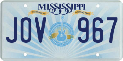 MS license plate JOV967