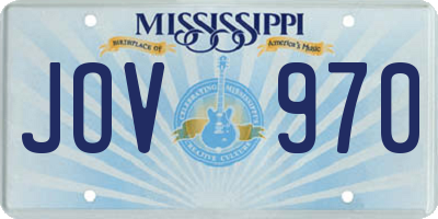 MS license plate JOV970