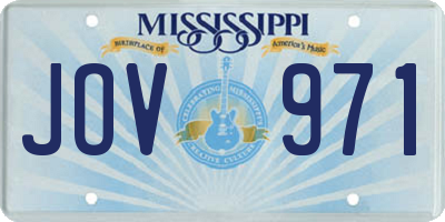 MS license plate JOV971