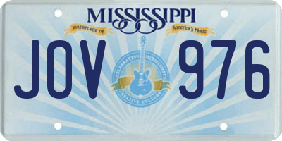MS license plate JOV976