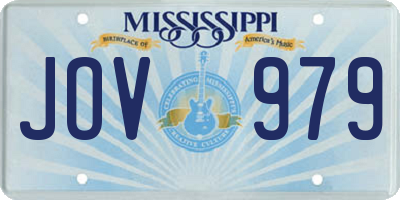 MS license plate JOV979