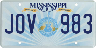 MS license plate JOV983