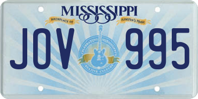MS license plate JOV995