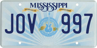 MS license plate JOV997