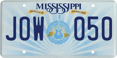 MS license plate JOW050