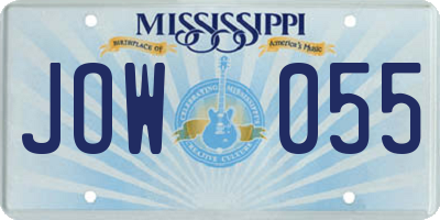 MS license plate JOW055