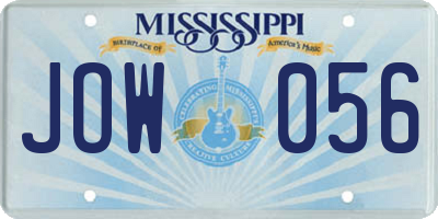 MS license plate JOW056