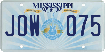 MS license plate JOW075