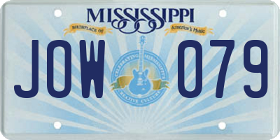 MS license plate JOW079