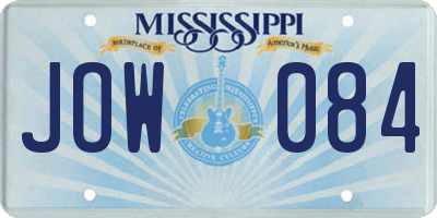 MS license plate JOW084