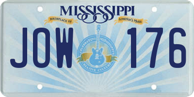 MS license plate JOW176