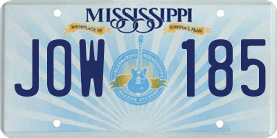 MS license plate JOW185