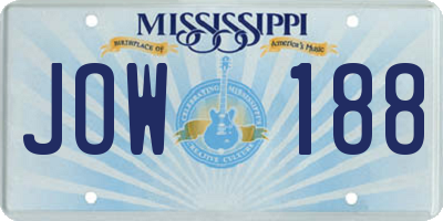 MS license plate JOW188