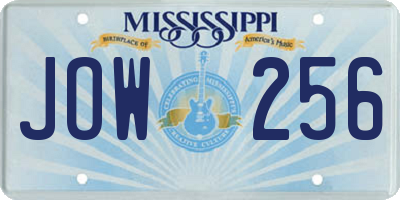 MS license plate JOW256