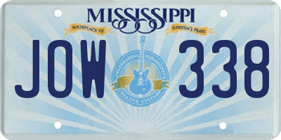 MS license plate JOW338