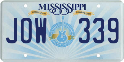 MS license plate JOW339