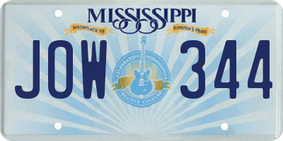 MS license plate JOW344