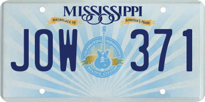 MS license plate JOW371