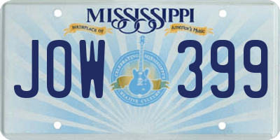 MS license plate JOW399