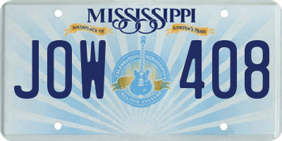 MS license plate JOW408