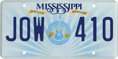 MS license plate JOW410