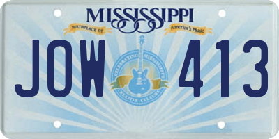 MS license plate JOW413