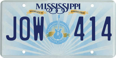 MS license plate JOW414