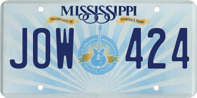 MS license plate JOW424