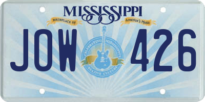 MS license plate JOW426