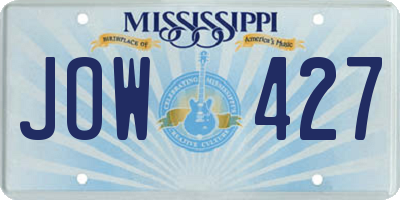 MS license plate JOW427
