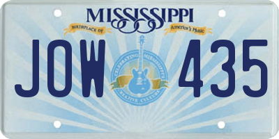 MS license plate JOW435
