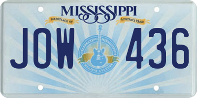 MS license plate JOW436