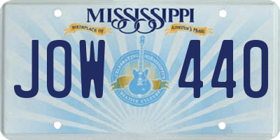 MS license plate JOW440