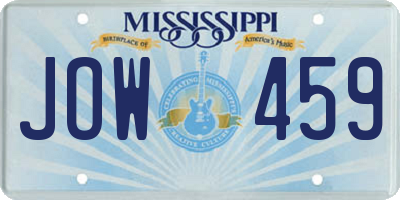 MS license plate JOW459