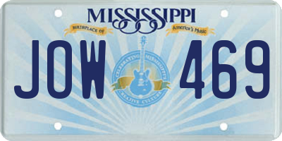 MS license plate JOW469