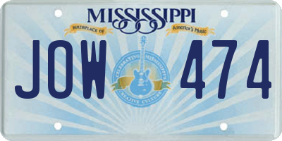 MS license plate JOW474