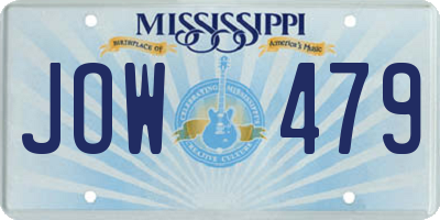 MS license plate JOW479