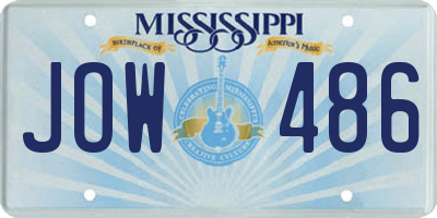 MS license plate JOW486