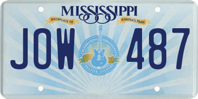 MS license plate JOW487