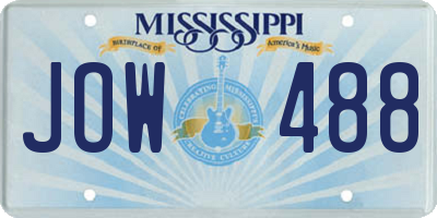 MS license plate JOW488