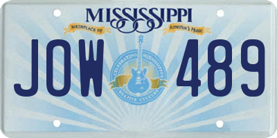 MS license plate JOW489